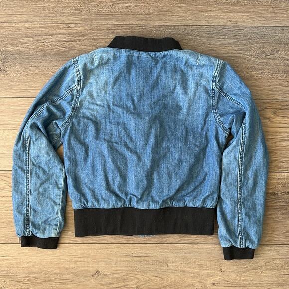 Hudson Girl’s Blue Lined Sift Jean Zip Up Embroidered Jacket Size‎ L - Picture 10 of 15